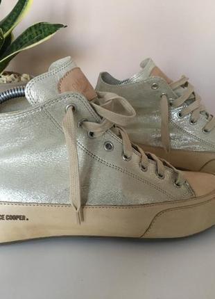 Кожаные ботинки кеды бренд candice cooper sneaker plus zip bianco1 фото