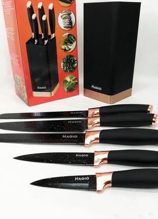 Универсальный кухонный ножевой набор magio mg-1092 5 шт, набор ножей для кухни, набор кухонных ножей6 фото
