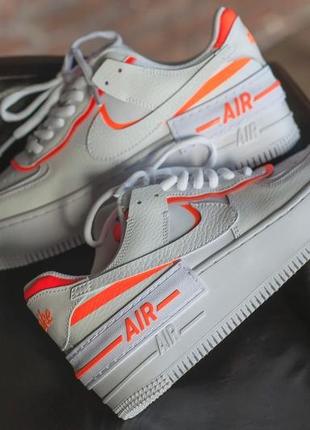 Классные женские кроссовки nike air force 1 shadow белые7 фото