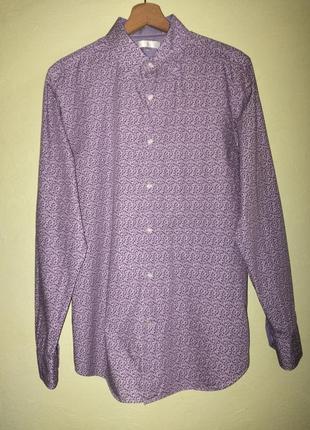 Мужская рубашка на длинный рукав jasper conran сиреневая