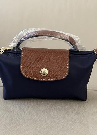 Сумка в стиле longchamp le philage original mini pouch with handle6 фото