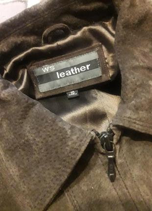 Демісезонна куртка з натуральної замші ws leather1 фото