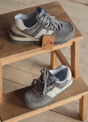 Классные женские кроссовки new balance 574 серые3 фото