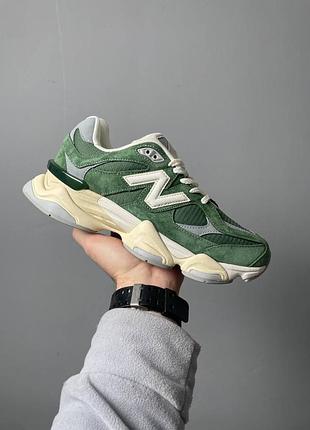 Мужские кроссовки зеленые с серым new balance 9060 nori