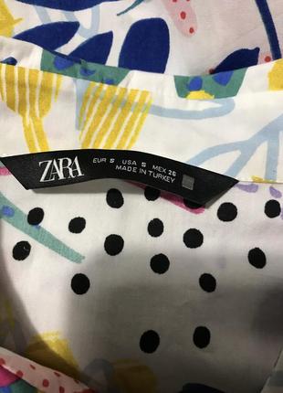 Zara  поплин рубашка с винтажным узором в стиле ретро7 фото