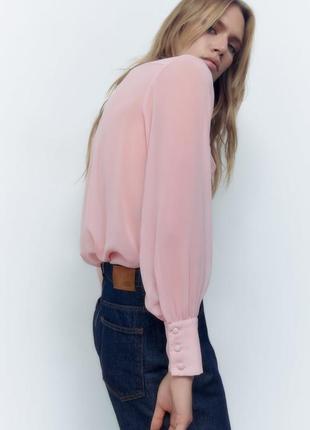 Zara новая бирки 🏷 полупрозрачная рубашка  zara с накладными карманами6 фото
