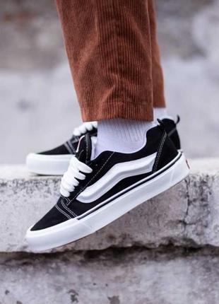 Женские кеды vans knu skool black white3 фото