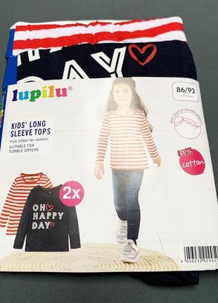 Набор из двух кофт/футболок с длинным рукавом для девочек lupilu, размер 86/92 (12-24 мес)9 фото