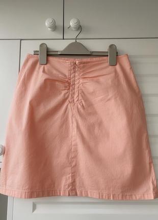 Хлопковая летняя юбочка розового цвета s короткая1 фото