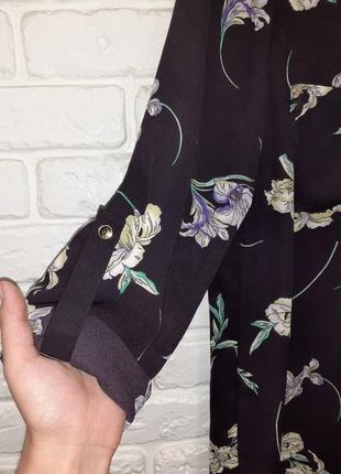 Блузка удлинённая с цветочным принтом6 фото