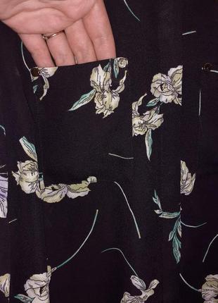 Блузка удлинённая с цветочным принтом8 фото