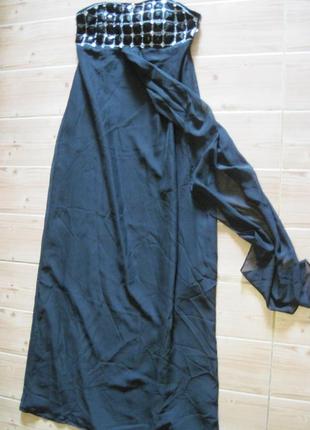 Новое длинное черное платье "oli" р. 44