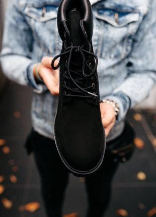 Женские ботинки timberland “black” мех6 фото