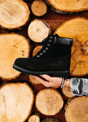 Женские ботинки timberland “black” мех3 фото