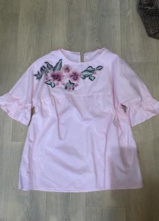 Блуза блузка вышиванка с вышивкой m l2 фото