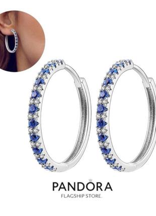 Серьги кольца серебро silver_pandora серьги хупы