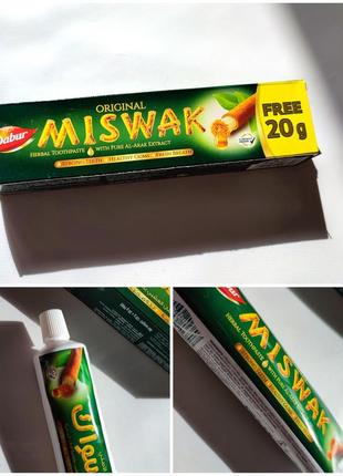 120 грам+ 20 грам місвак зубна паста трав'яна miswak єгипет для зубів dabur