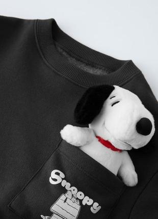 Світшот реглан худі на флісі snoopy zara 2