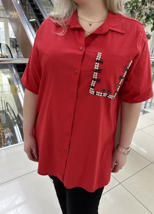 Женская рубашка блуза турция munna батал большие размеры4 фото