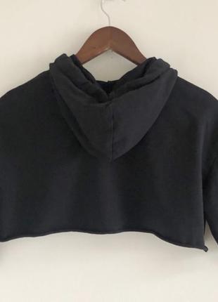 H&m divided black cropped sweatshirt hoodie new york city m2 фото