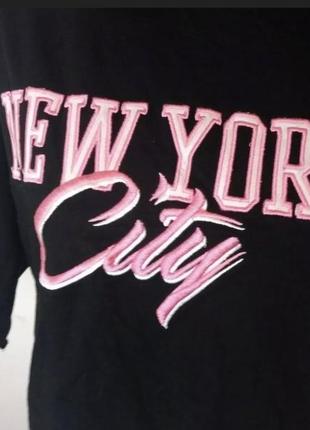 H&m divided black cropped sweatshirt hoodie new york city m5 фото