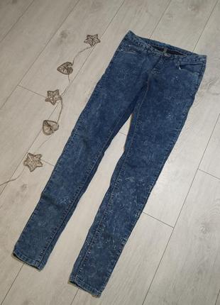 Синие джинсы-скинни1 фото