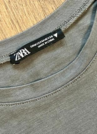 Zara серая футболка клешная снизу m6 фото