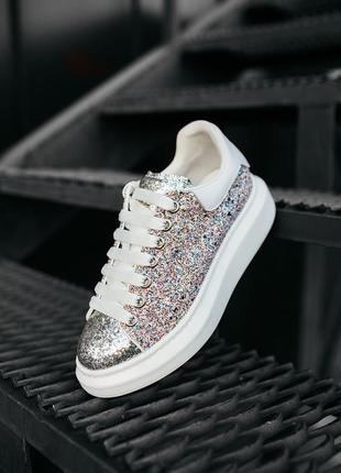 Кросівки mcqueen glitter-leather кросівки8 фото