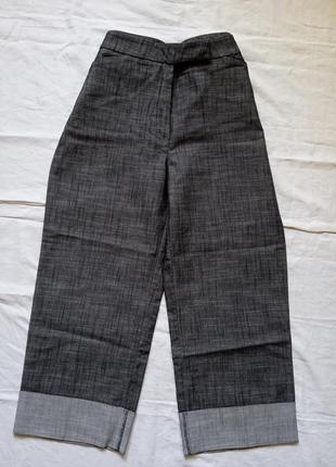 Штани брюки жіночі кюлоти бермуди капри бриджі штаны серые шорти подовжені довгі длинные розмір 10 12 s m