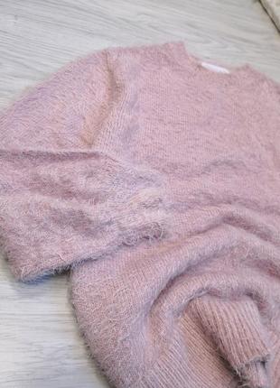 Мягенький пушистый свитер травка пыльного розового цвета2 фото
