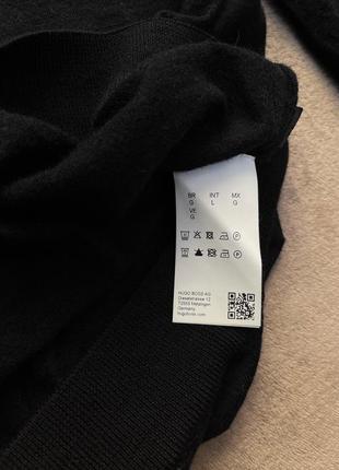 Hugo boss тонкий вовняний светр кофта джемпер пуловер чорний6 фото