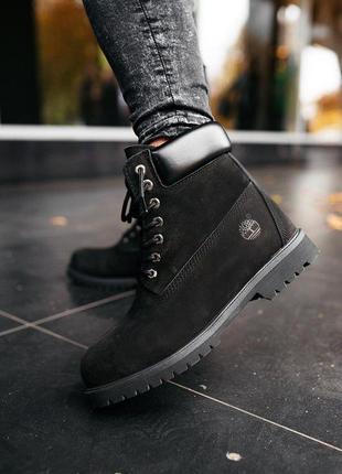 Черевики timberland black хутро ботинки