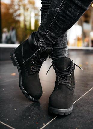 Черевики timberland black хутро ботинки3 фото