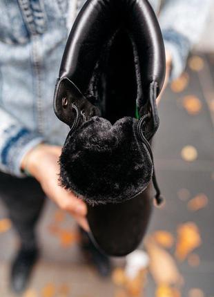 Черевики timberland black хутро ботинки4 фото