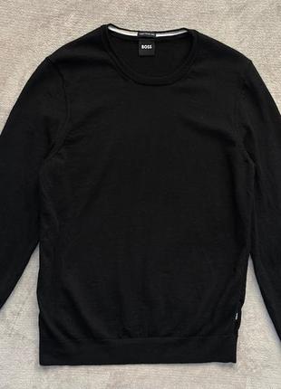 Hugo boss тонкий вовняний светр кофта джемпер пуловер чорний2 фото