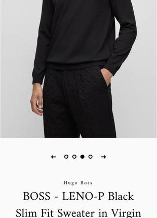 Hugo boss тонкий вовняний светр кофта джемпер пуловер чорний3 фото