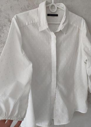 Рубашка женская, белая, на лето, из хлопка, 14, l, xl1 фото