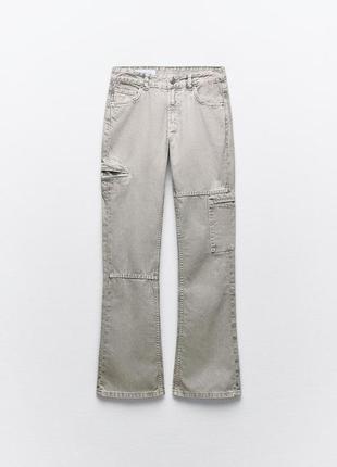 Расклешенные джинсы женские серые zara new6 фото