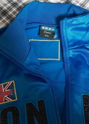 Фирменная олимпийка синего цвета gx3 jeans london, оригинал, молниеносная отправка6 фото