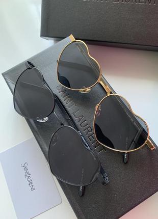 Очки сердечки в стиле ysl