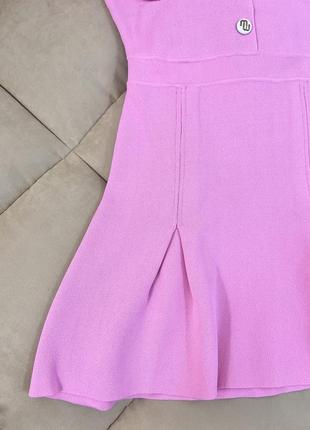 Літня коротка рожева сукня з кишенями на грудях та гудзиками від maje old money5 фото