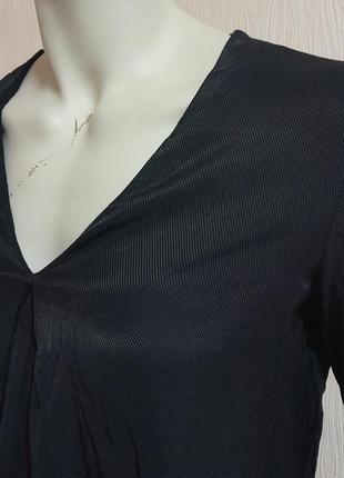 Шикарная хлопковая струящаяся блузка чёрного цвета massimo dutti made in morocco4 фото