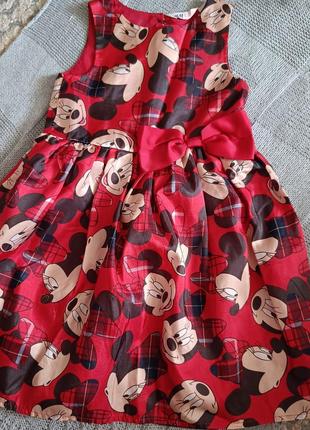 Платье праздничное микки маус минное маус disney h&m