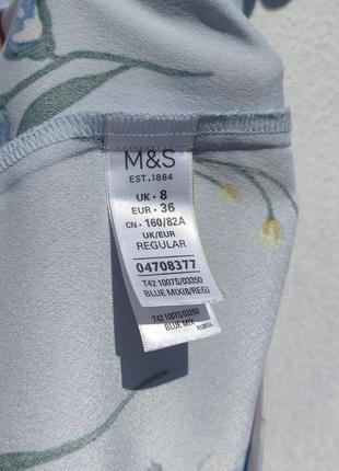 Красивое нежное летнее голубое платье с цветами marks & spencer9 фото