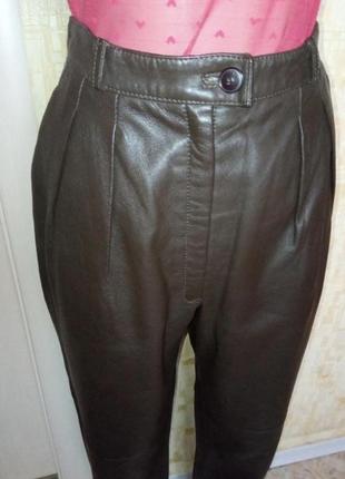 Шкіряні штани кожаные брюки италия3 фото