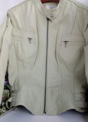 Кожаная светлая курточка, натуральная кожа, next