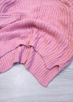 Красивый розовый свитер с горловиной7 фото