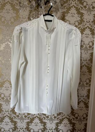Елегантна вінтажна блуза із франції1 фото