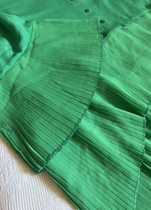 Туника зеленая платье оверсайз плиссе zara - xl,xxl5 фото