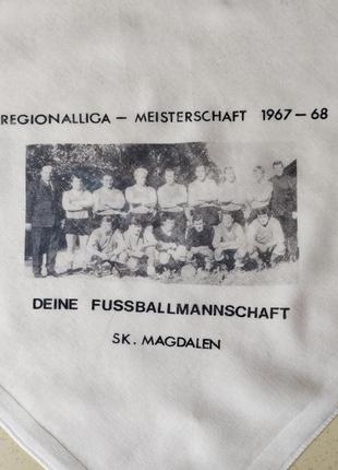 Вінтаж😍 1967-68👌 для колекціонерів та шанувальників футболу! колекційна батистова хустинка, носовичок 30х30👍